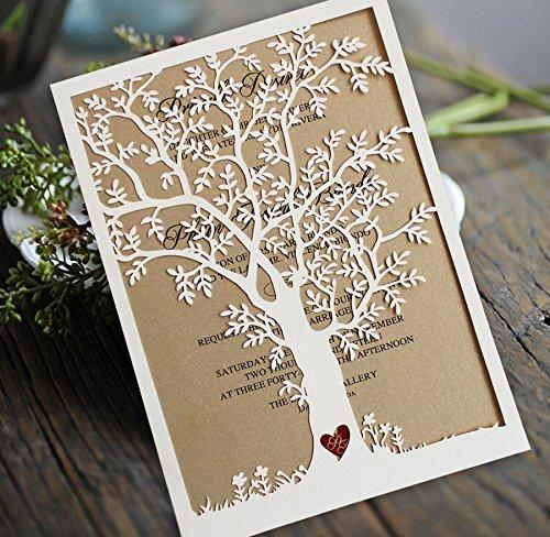 laser cut wood wedding invitation